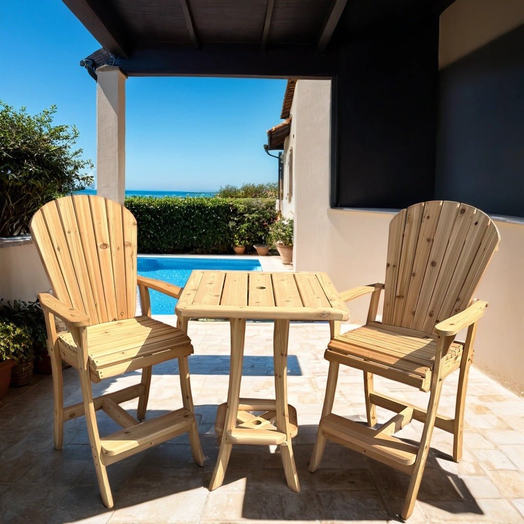 Bar Height Bistro Set for 2 with 30" Pedestal Table (Made - to - Order) - Ever Season Furniture