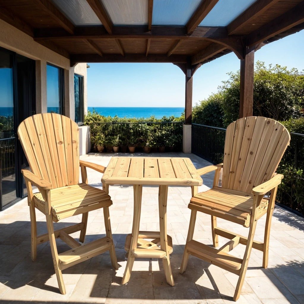 Bar Height Bistro Set for 2 with 30" Pedestal Table (Made - to - Order) - Ever Season Furniture