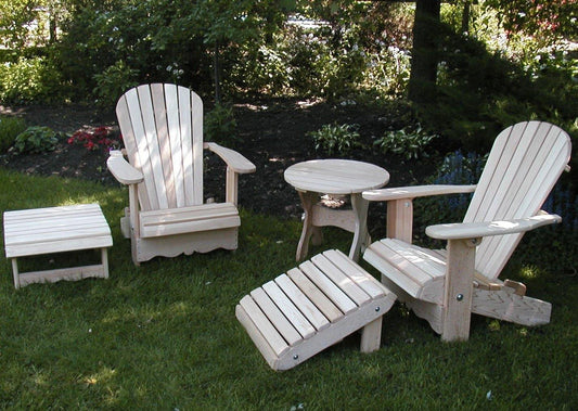 Unstained Clear Cedar 2 Position Royal Adirondack Footrest Ottoman