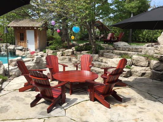 Adirondack chairs and coffee table