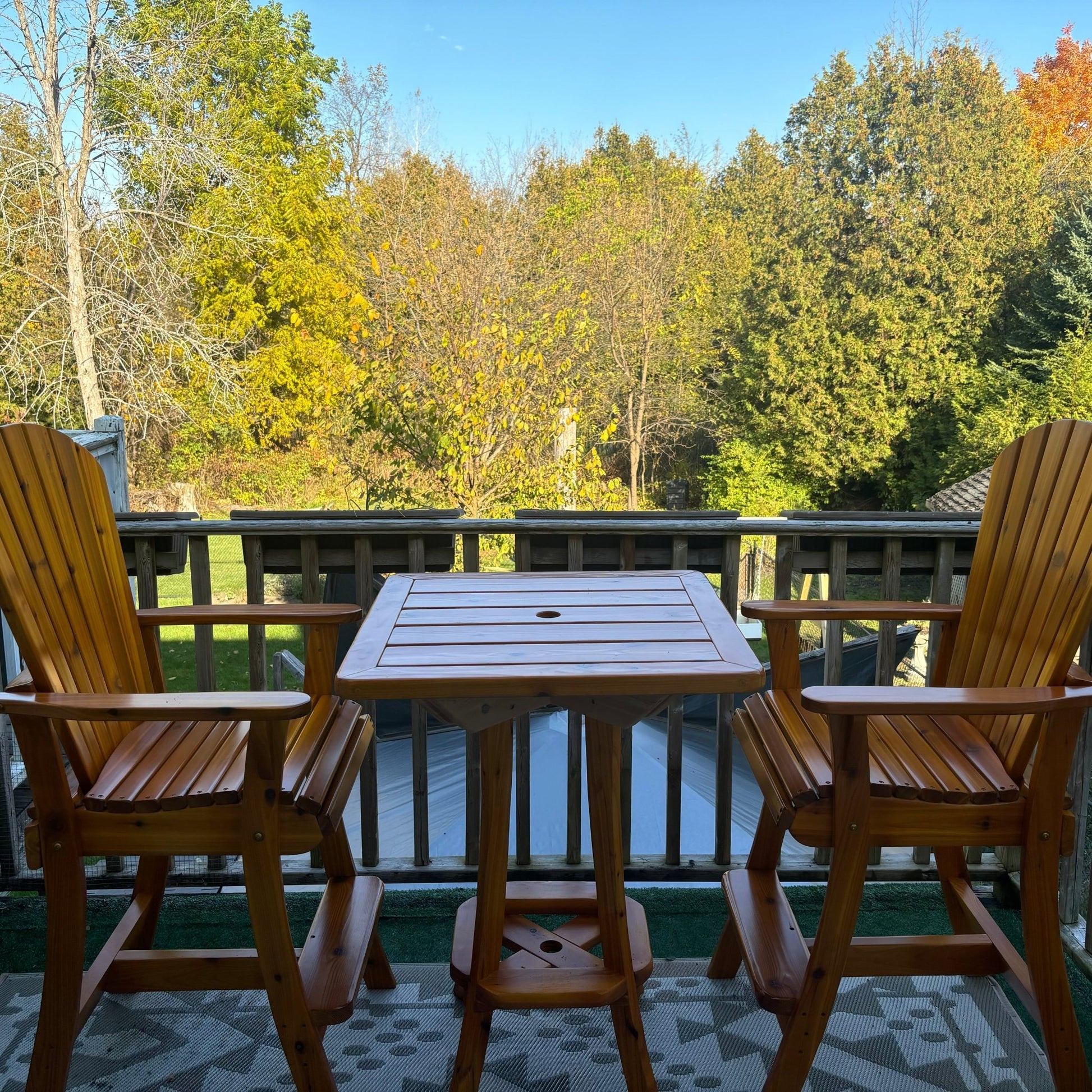 Bar Height Bistro Set for 2 with 30" Pedestal Table (Made - to - Order) - Ever Season Furniture