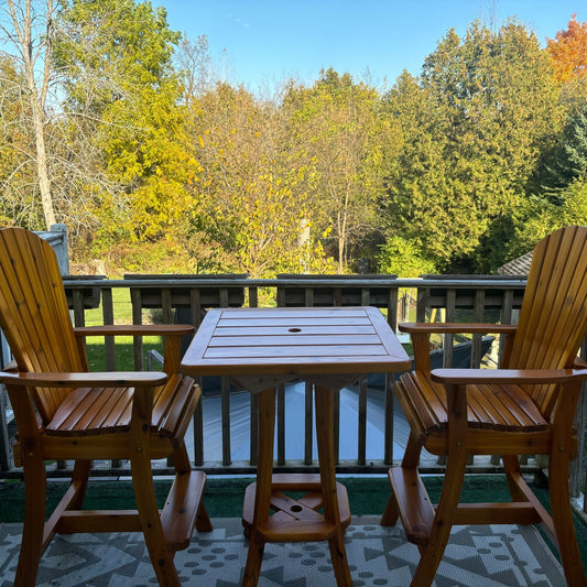 Bar Height Bistro Set for 2 with 30" Pedestal Table (Made - to - Order) - Ever Season Furniture