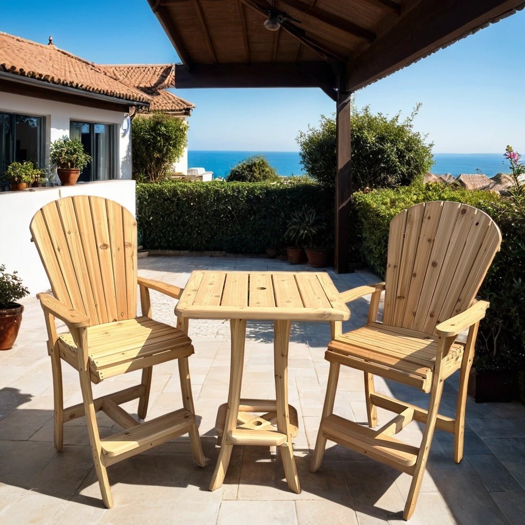 Bar Height Bistro Set for 2 with 30" Pedestal Table (Made - to - Order) - Ever Season Furniture